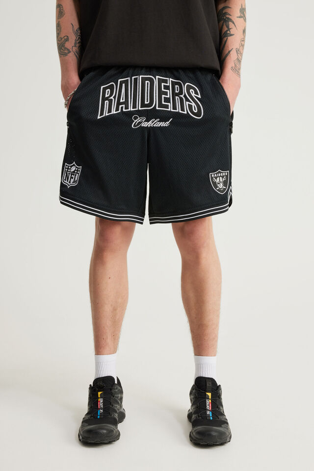 Nfl Basketball Short, LCN NFL BLACK WHITE / COLLEGIATE RAIDERS