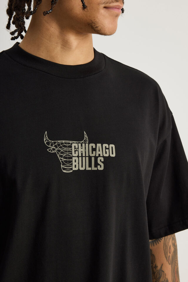 Box Fit Nba T Shirt, LCN NBA BLACK/CHICAGO BULLS GLOBAL