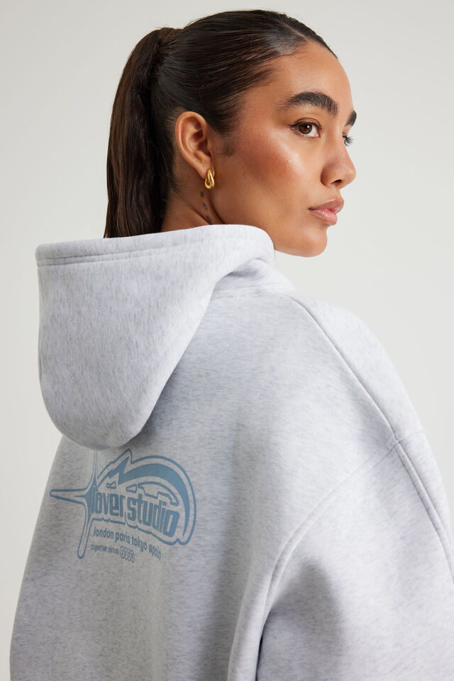 Chloe Hoodie, SILVER MARLE/LOVER STUDIO
