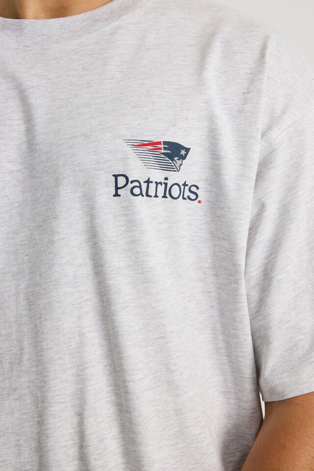 Box Fit Nfl Tshirt, LCN NFL SILVER MARLE/PATRIOTS Y2K