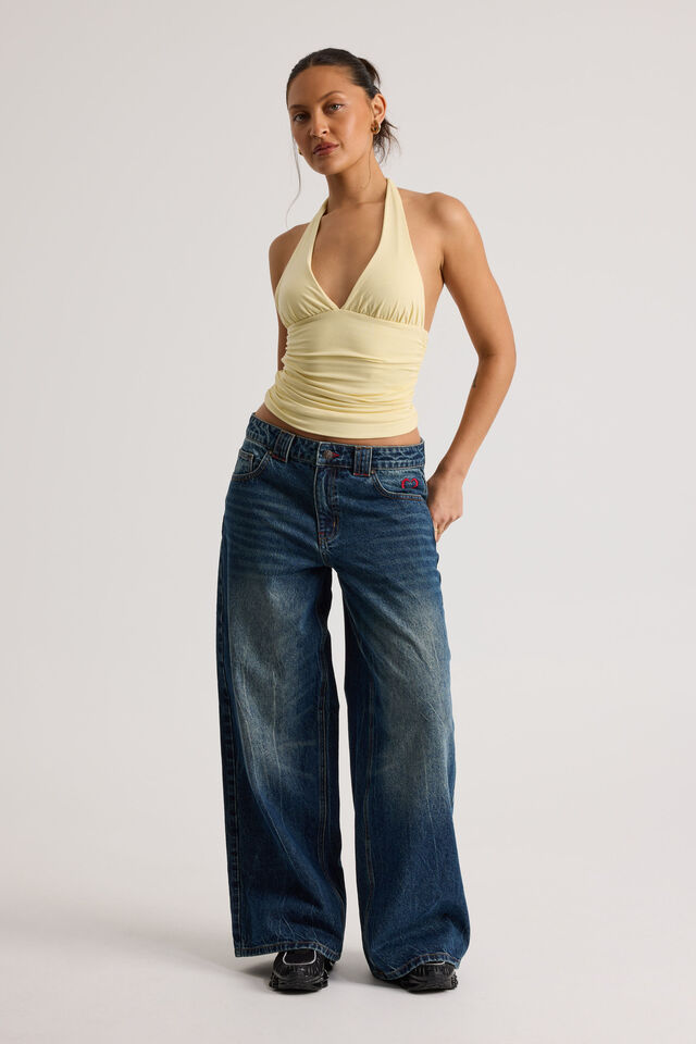 Emma Gathered Halter, BUMBLE YELLOW