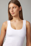 Lottie Scoop Neck Tank, WHITE - alternate image 4