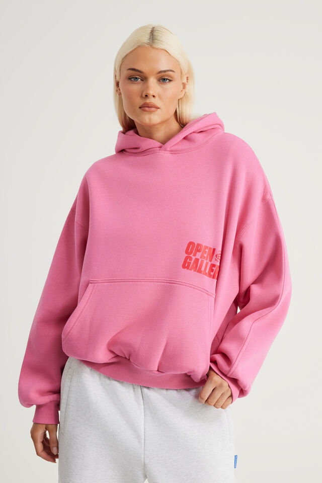 Open Gallery Boxy Hoodie, OG HYPER PINK/OG CONCEPT