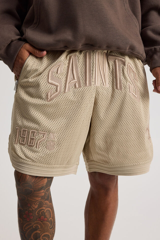 Nfl Basketball Short, LCN NFL BEIGE/SAINTS SHADOW