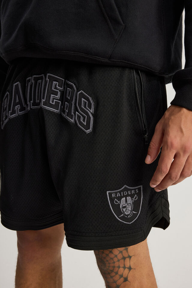 Nfl Basketball Short, LCN NFL BLACK/RAIDERS NEW STEALTH COLLEGIATE