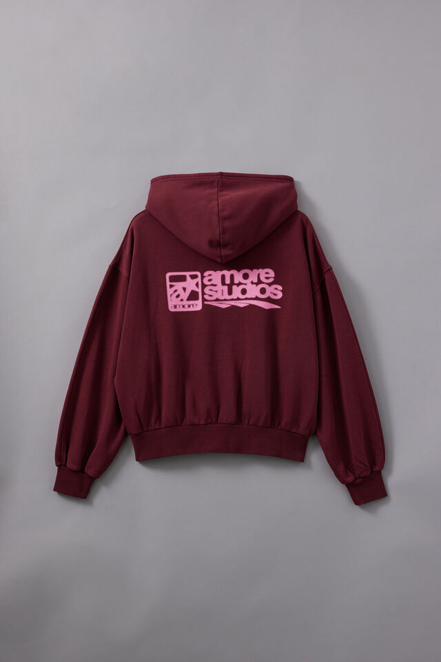 Chloe Hoodie, WASHED CHERRY LACQUER/AMORE STUDIO