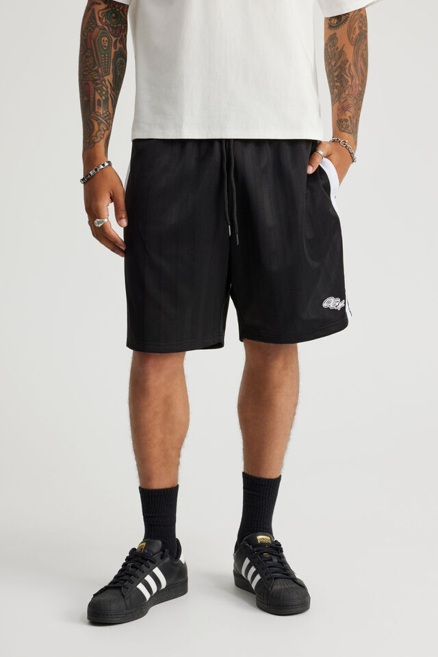 Open Gallery Soccer Short, BLACK JACQUARD PATTERN