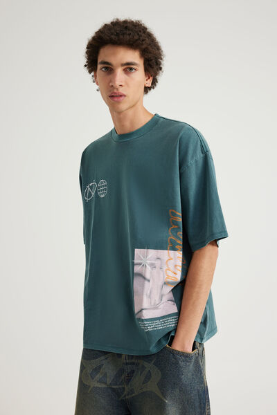 Notion Vintage Graphic Tshirt, NTN WASHED MYSTIC TEAL/BLURRED FUTURES
