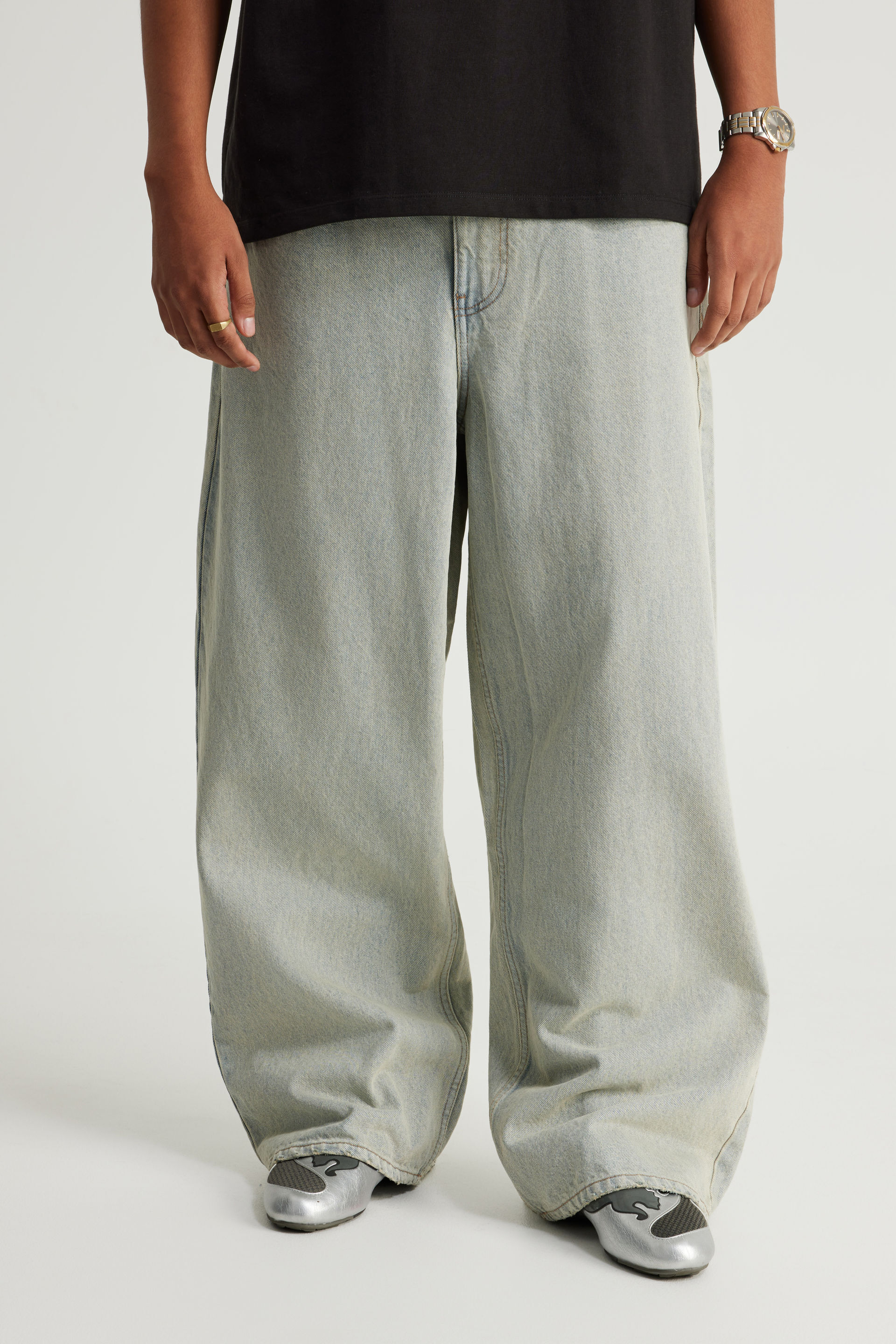 Men's Light/Pastel Blue Half Half El Grande Baggy Jean | Factorie
