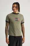 Slim Fit Music Merch Tshirt, LCN OAS BUSH KHAKI/OASIS OVAL - alternate image 1