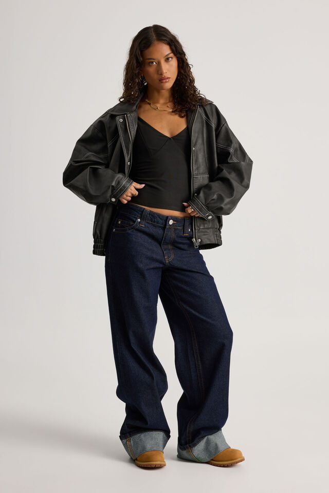 Bea Pu Bomber Jacket, WASHED BLACK