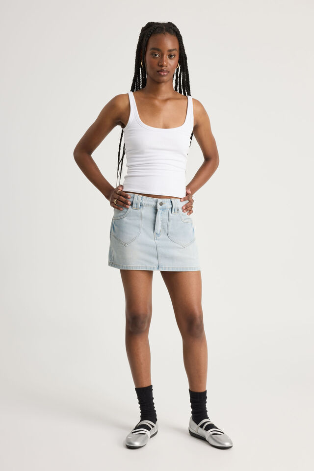Dakota Denim Skirt, ISLAND BLUE