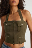 Utility Zip Up Top, KHAKI - alternate image 4