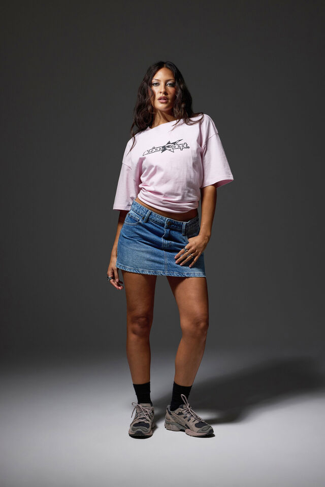 Everyday Denim Skirt, SUMMER SEA BLUE