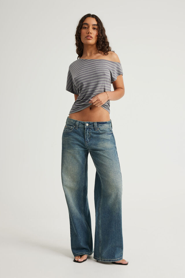 Off Shoulder Top, MILANESE GREY/DARK MARLE