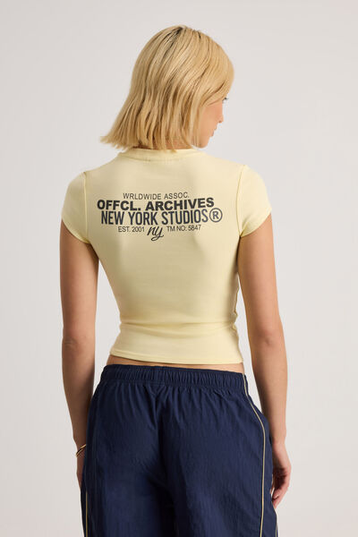 Fitted Graphic Tee, BUTTER YELLOW/NY STUDIOS