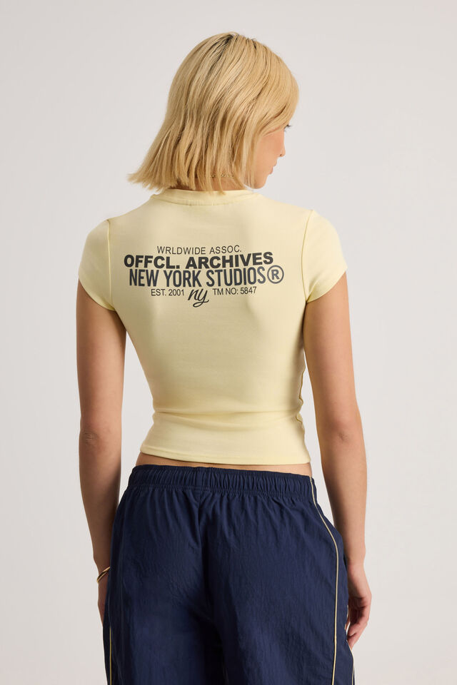 Fitted Graphic Tee, BUTTER YELLOW/NY STUDIOS