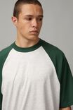 Box Fit Raglan T Shirt, SILVER MARLE/CLUB GREEN - alternate image 2