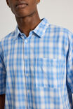 Half Half Boxy Cropped Short Sleeve Shirt, HH NAVY SPACE DYE - alternate image 4