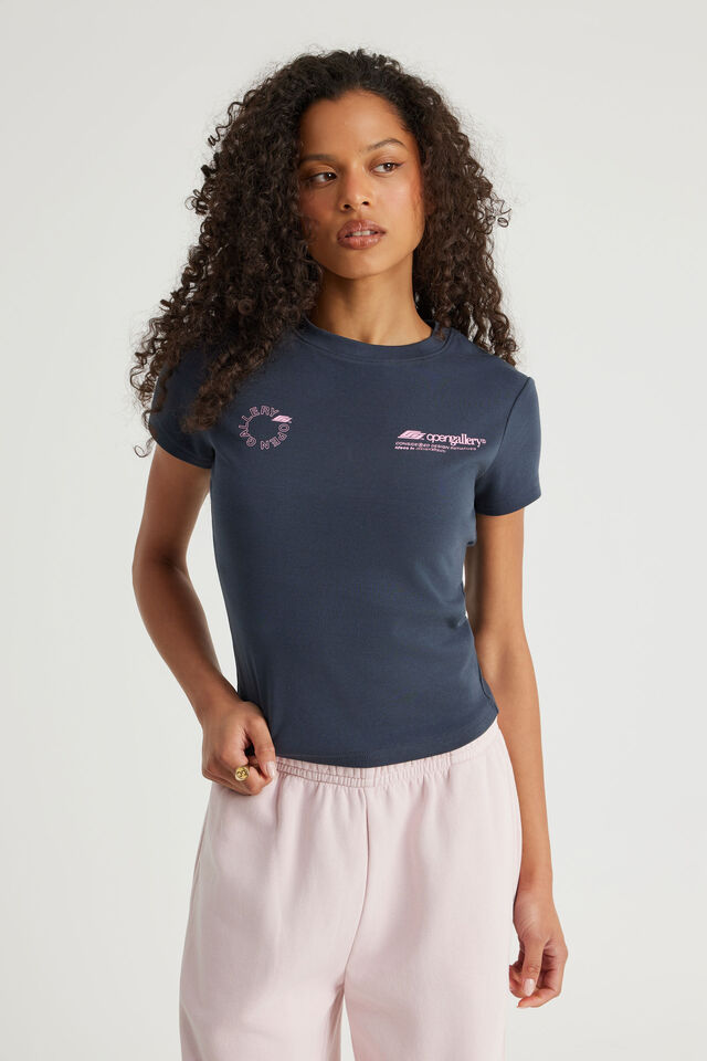 Fitted Graphic Tee, SEAL/OG CIRCLE