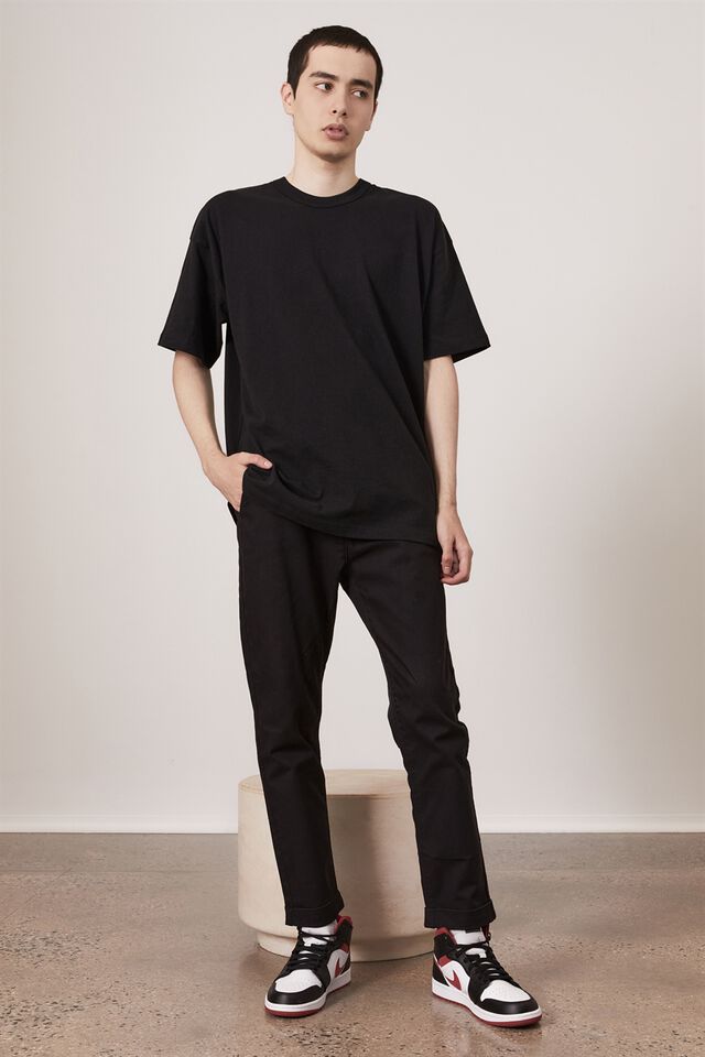 Slim Straight Chino, BLACK