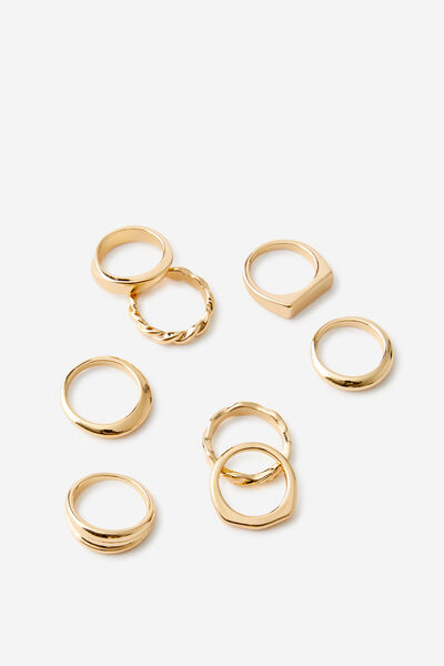 Chunky Ring Pack, GOLD
