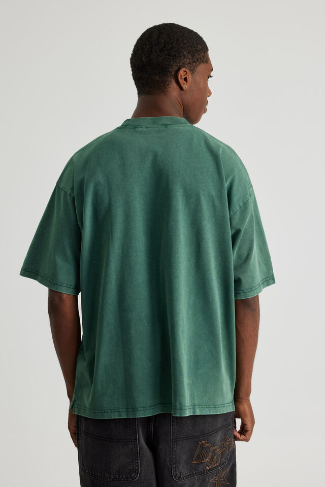 Half Half Heavyweight Box Fit Graphic Tshirt, HH WASHED GREEN/HALF HALF PILL