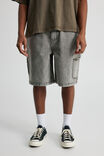 Half Half Painter Baggy Denim Short, VENICE BLACK - alternate image 2