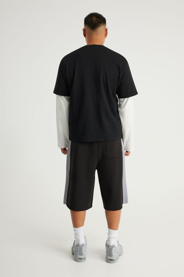 Authentics Baggy Track Short, BLACK/CONCRETE PANEL
