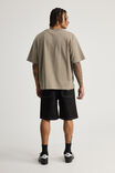 Half Half Painter Baggy Denim Short, JET BLACK CONTRAST STITCH - alternate image 3