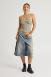 Ruched Front Bandeau Halter, DAFFODIL STRIPE - alternate image 2