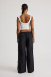 Freya Wide Leg  Woven Sporty Trackpant, BLACK - alternate image 3
