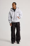 Half Half Zip Thru Hoodie, HH SILVER MARLE/BLACK PILL - alternate image 2