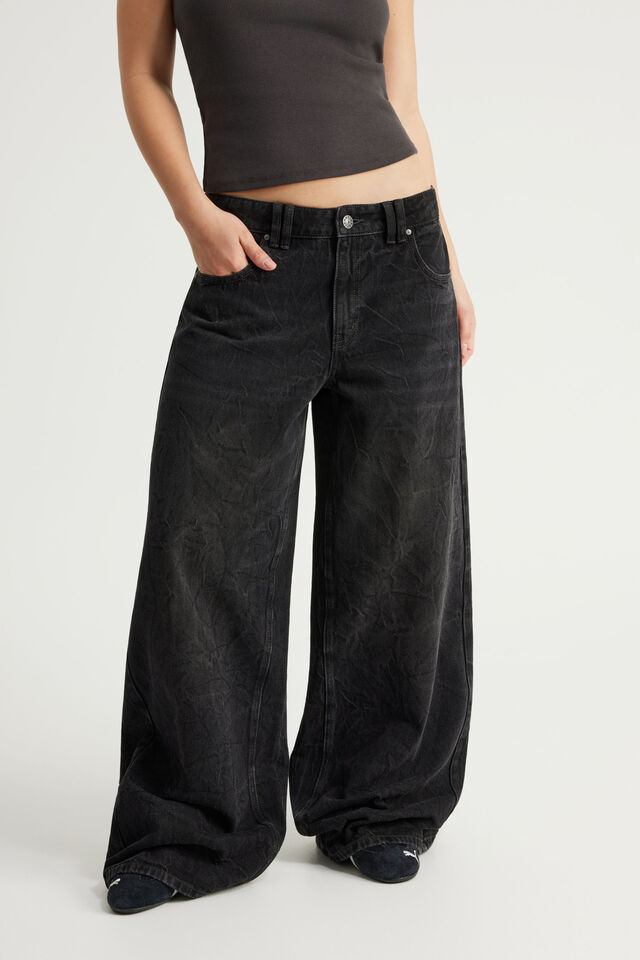 Mega Baggy Jean, BLACK/YOU RE MY BUTTERFLY