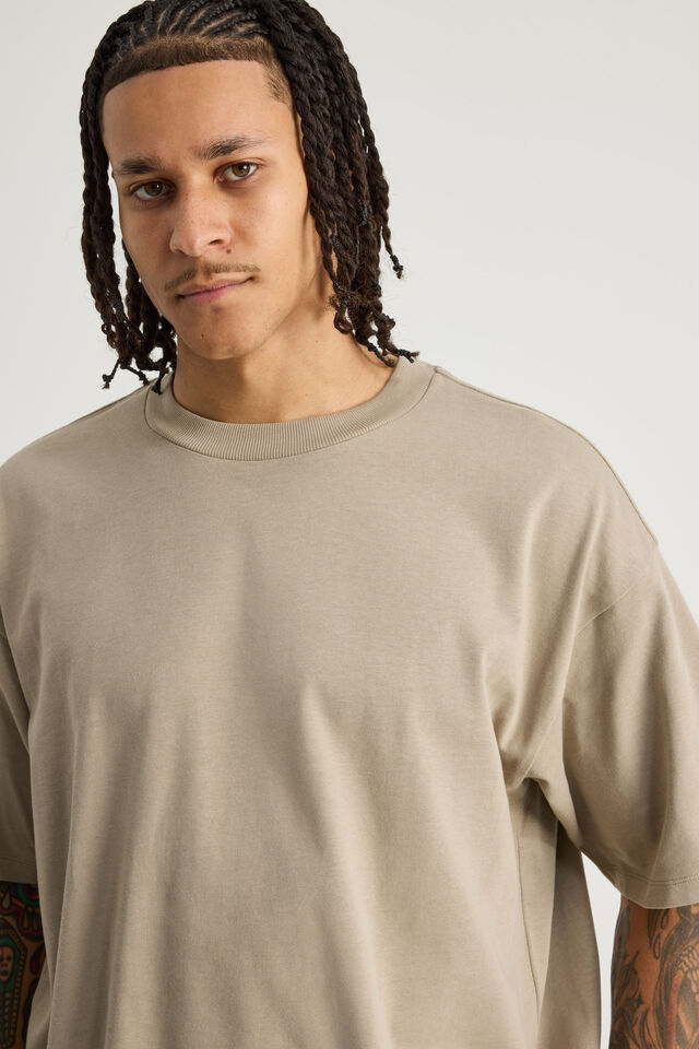 Authentics Heavy Weight Box Fit Tshirt, SUNBLEACHED KHAKI