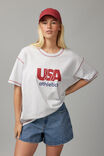 Baggy Graphic Tee, SILVER MARLE/USA ATHLETICS - alternate image 1