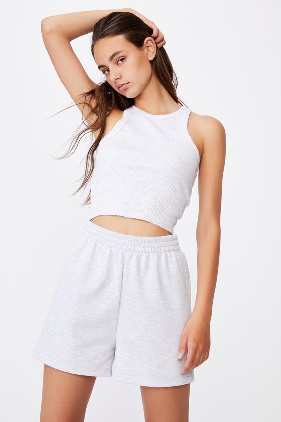 Racer Front Tank, SILVER MARLE