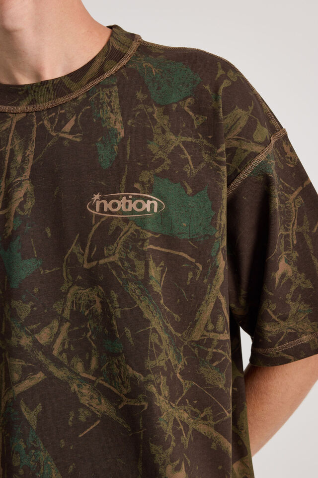 Notion Boxy Cropped Heavyweight Tshirt, NTN DARK CAMO/NOTION