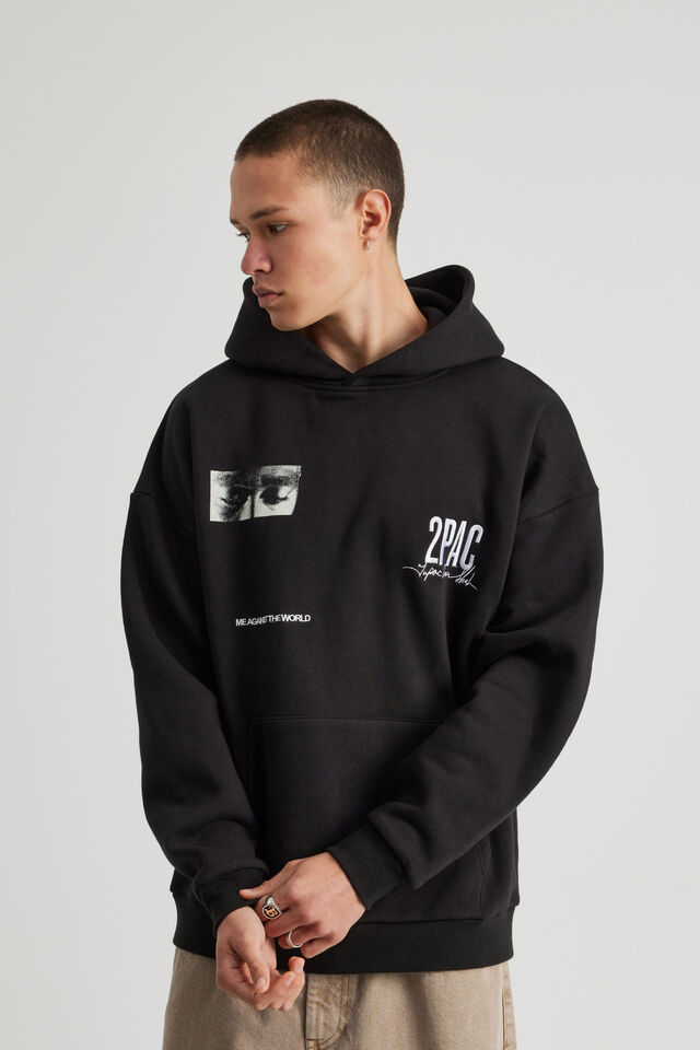 Music Merch Hoodie, LCN BRA BLACK/TUPAC MULTI IMAGE