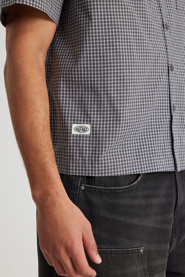 Half Half Short Sleeve Shirt, HH SLATE CHECK