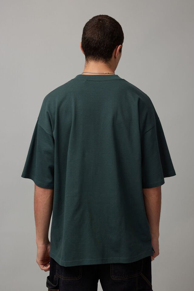 Heavy Weight Box Fit Graphic Tshirt, IVY GREEN/HALF HALF PUZZLE