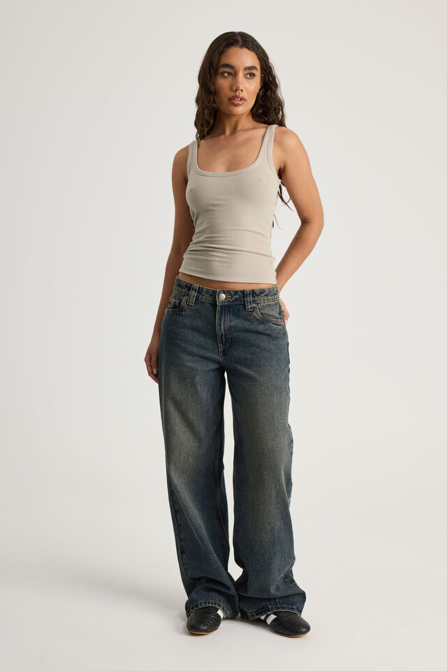 Authentics Scoop Neck Tank, SUNBLEACHED KHAKI