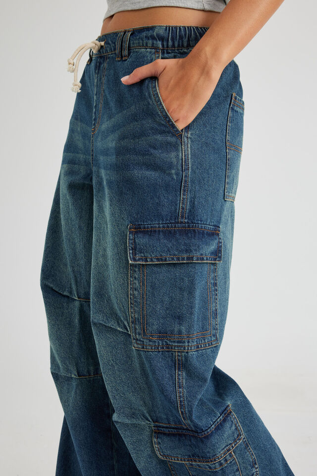Sasha Utility Denim Pant, DIRTY INDIGO