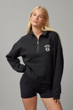 Slouchy Graphic Qtr Zip, PHANTOM/NYC - alternate image 1
