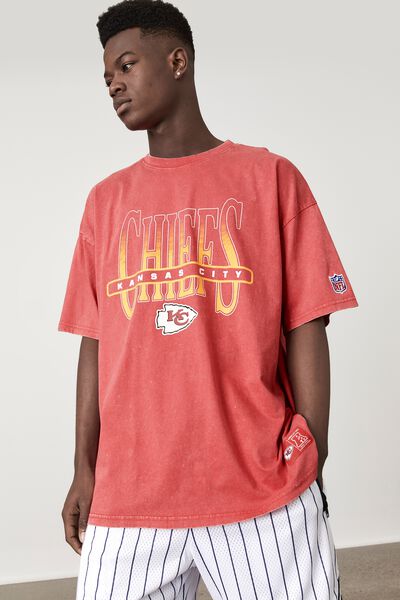 Oversized Nfl T Shirt, LCN NFL WASHED RED/KANSAS CITY FADE BLOCK