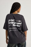Oversized Graphic Tee, WASHED BLACK/NYC UNDERGROUND - alternate image 3