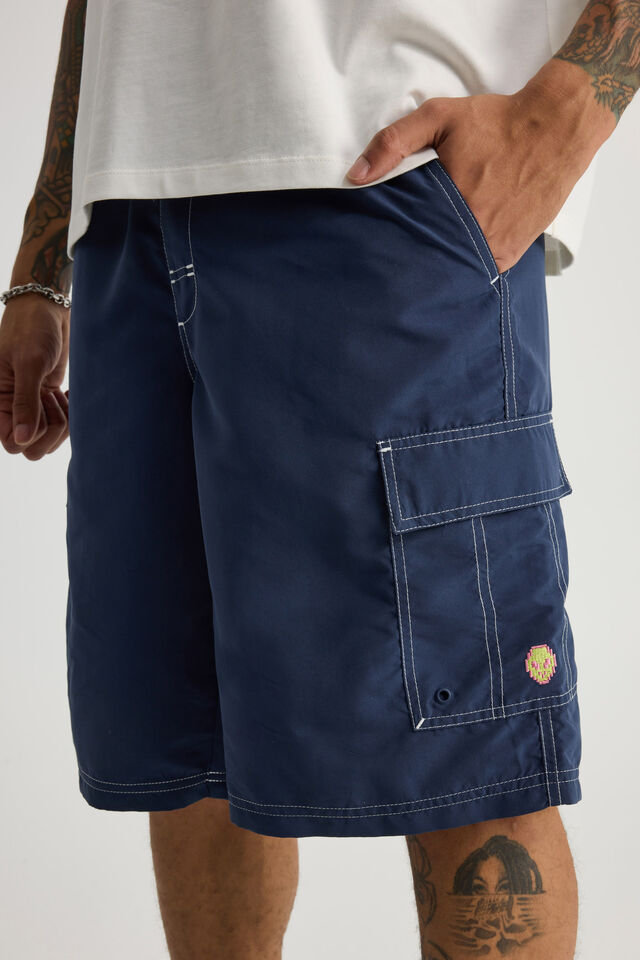 Half Half Cargo Boardshort, NAVY BLAZER