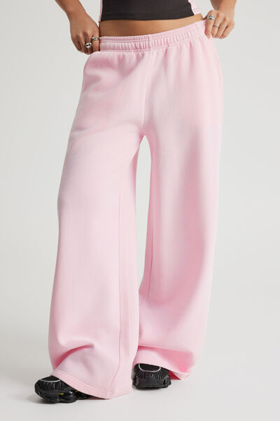 Classic Wide Leg Trackpant, WASHED ICE PINK