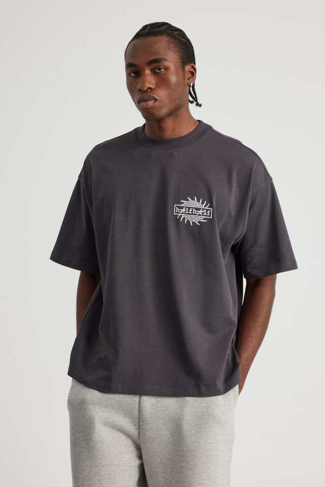 Half Half Heavyweight Box Fit Graphic Tshirt, HH SLATE/HALF HALF ICARUS