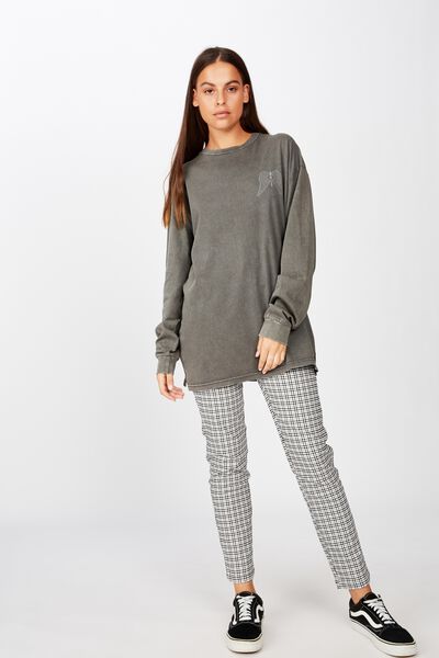 Oversized Ls Graphic Tee, WASHED ASPHALT/REBELLION WINGS